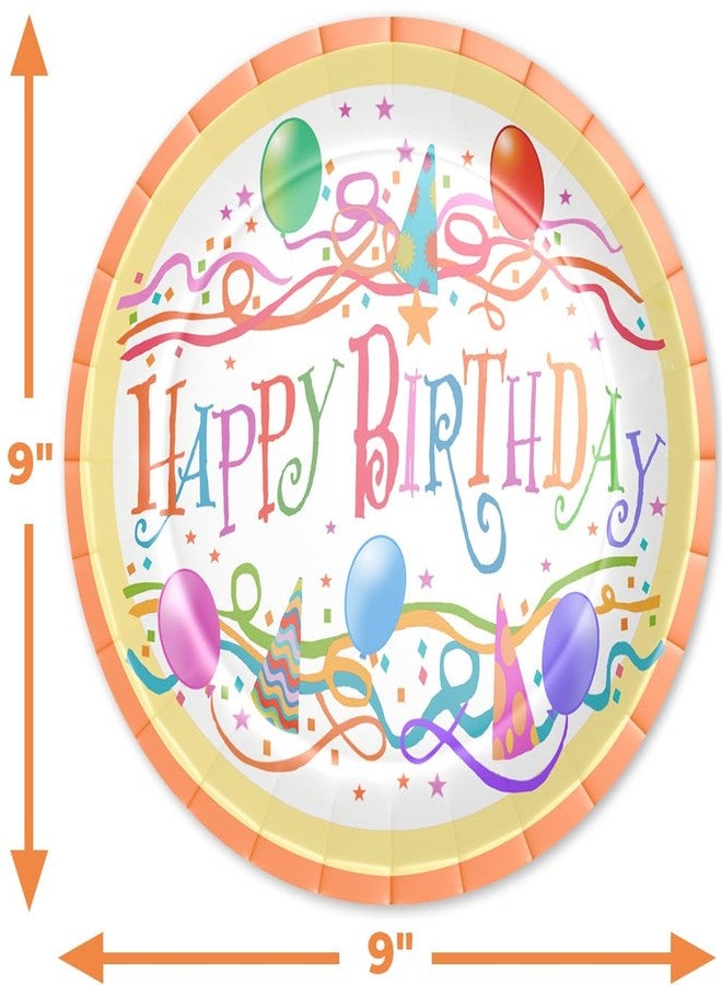 Stonehouse Collection | Happy Birthday 9" Paper Plates & Napkins | 40 PCS Total Disposable Plates - Image 4