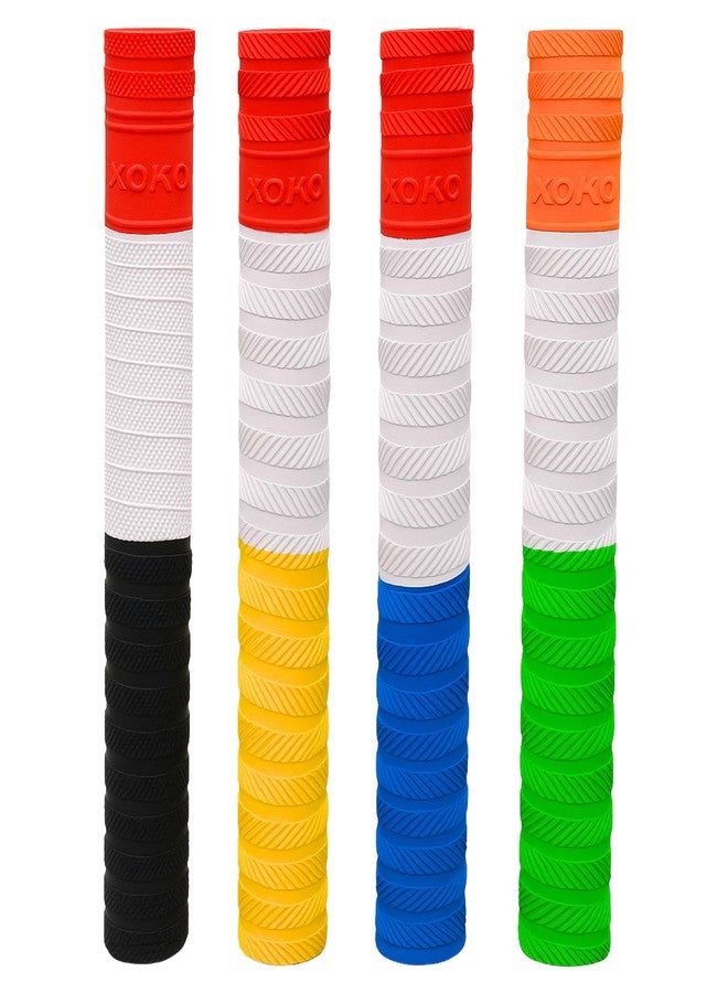 xoko XOXO Cricket Bat Grip, Premium Textured Non-Slip Replacement Grips, Multi-Color Sports Equipment, Pack of 4 - Image 1