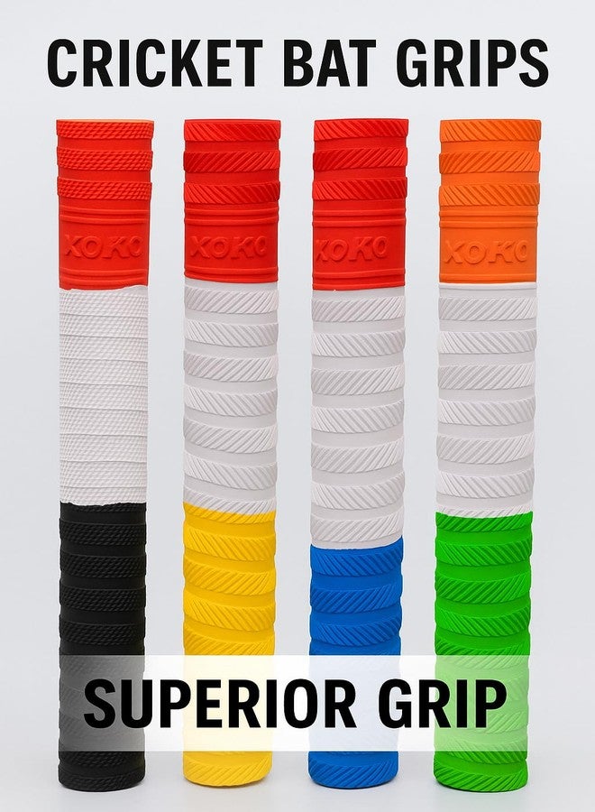 xoko XOXO Cricket Bat Grip, Premium Textured Non-Slip Replacement Grips, Multi-Color Sports Equipment, Pack of 4 - Image 4