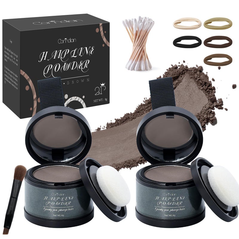 Comdian 2 Pack Hairline Powder for Women and Men, Used to Root Touch Up Hair Color, Thinning and Gray Hair Coverage and Bald Spots Coverage, Dark Brown - Image 1