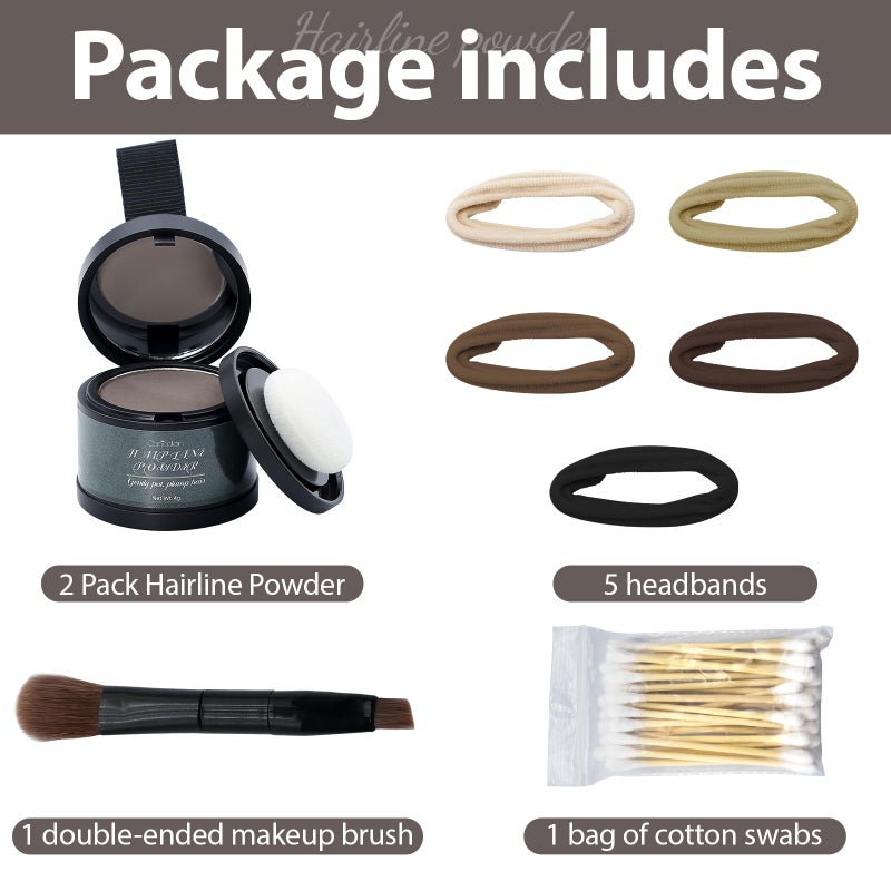 Comdian 2 Pack Hairline Powder for Women and Men, Used to Root Touch Up Hair Color, Thinning and Gray Hair Coverage and Bald Spots Coverage, Dark Brown - Image 5