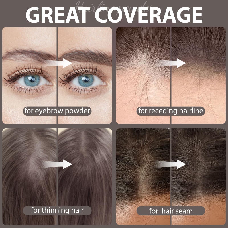 Comdian 2 Pack Hairline Powder for Women and Men, Used to Root Touch Up Hair Color, Thinning and Gray Hair Coverage and Bald Spots Coverage, Dark Brown - Image 3