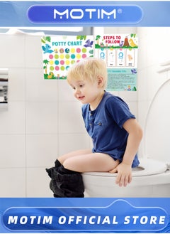 Motim 2PCS Potty Training Chart for Toddlers Potty Chart Potty Sticker Chart Potty Rewards for Toddlers Boys  - Image 2