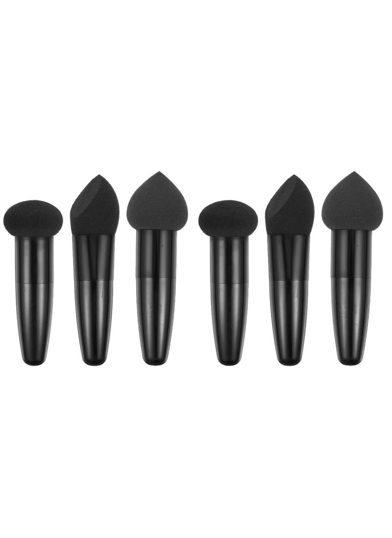 minkissy - minkissy 6 Pcs Beauty Foundation Sponge Powder Brush Multipurpose Mushroom Powders Puff with Handle Small Mushroom Makeup Sponges Makeup Applicator for Women Girls (Black) - Image 1