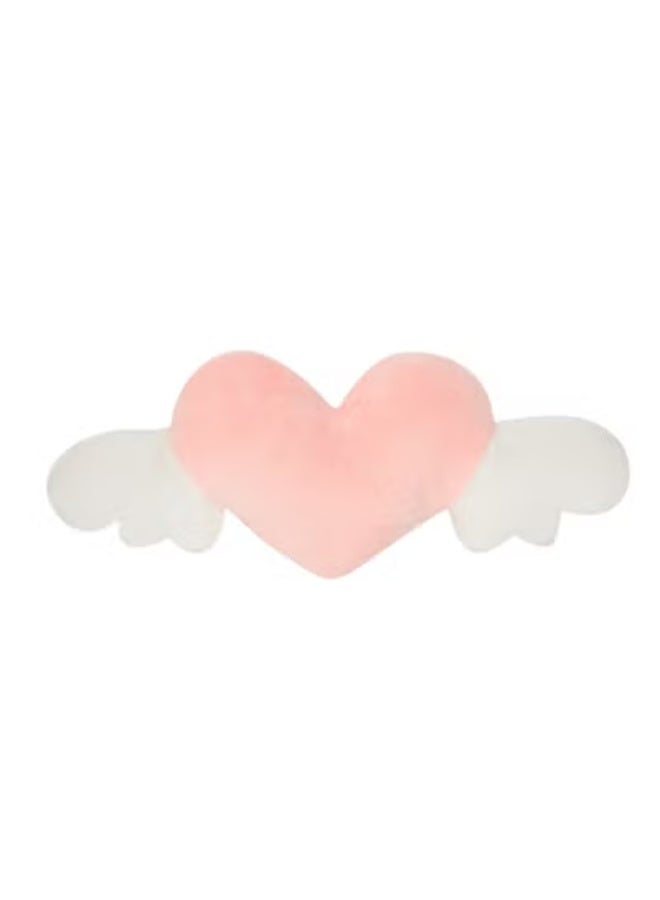 COYO وسادة على شكل قلب من الفرو مع أجنحة ملائكية 1 قطعة، وسادة رأس السيارة ناعمة ومريحة لقيادة السيارة والسفر والغرفة والمكتب وزينة السيارة، (وردي) - Image 2