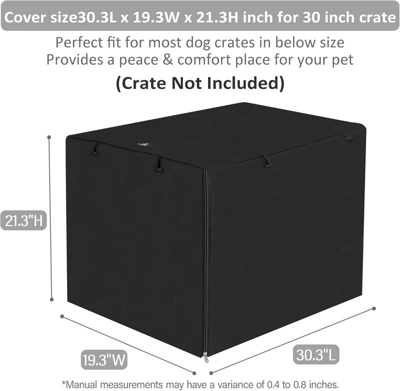 إكس-زون بيت غطاء لقفص الكلاب ذو البابين من X-ZONE PET - مصنوع من البوليستر (لقفص السلكي بحجم 30 بوصة)، لون أسود - Image 3