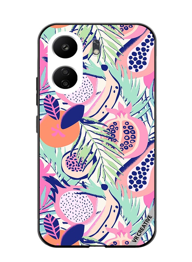 VR CREATIVE Protective Case Cover For Xiaomi Redmi 13C Abstract Dragon Fruit Design Multicolour - Image 1