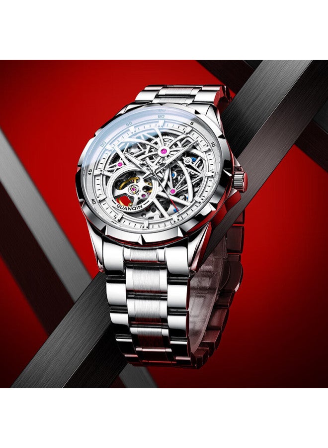Guanqin Men's Mechanical Watch, Swiss Certified Fully Automatic Skeleton Trendy Men's Watch, Fireworks Series Strong Luminous Famous Watch - Image 2
