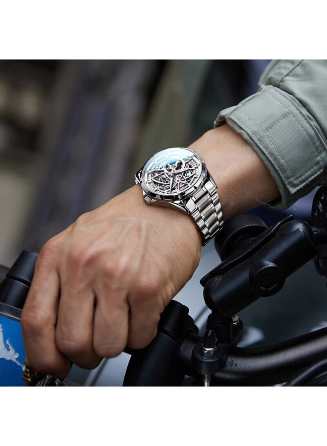Guanqin Men's Mechanical Watch, Swiss Certified Fully Automatic Skeleton Trendy Men's Watch, Fireworks Series Strong Luminous Famous Watch - Image 3