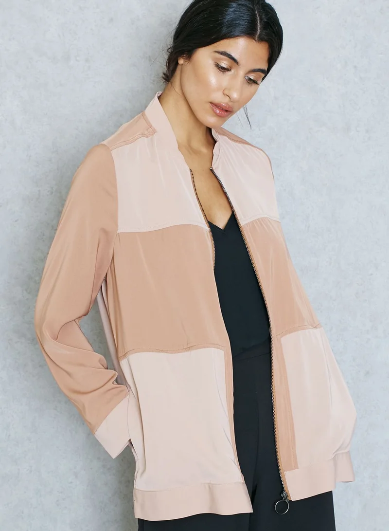 Neon Rose Tonal Bomber Jacket