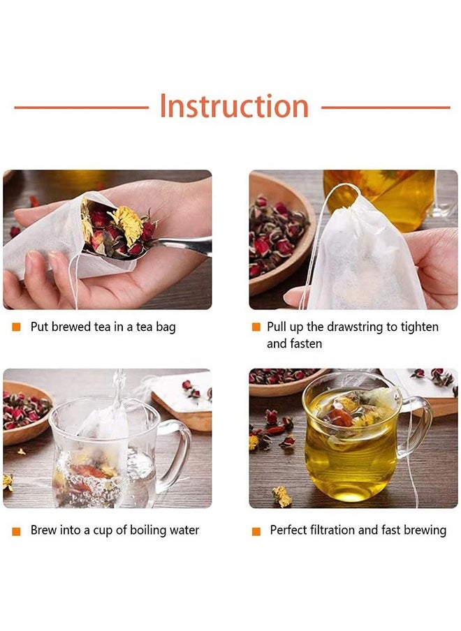 Beauenty 100-Piece Heatproof Disposable Corn Fiber Tea Filter Bags with Drawstring, Degradable Seal Filter Tea Bags, for Loose Leaf Tea, Empty Tea Bags Filter Flower Tea & Coffee Bag (7cm*9cm)  - Image 2