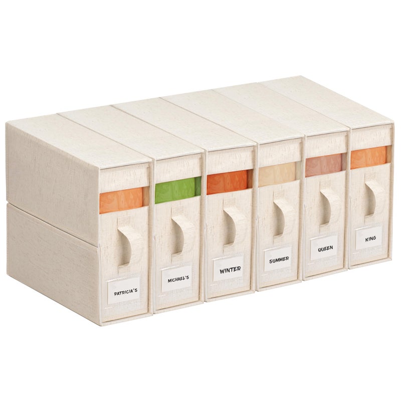 ZenStorage 4Pack Linen Sheet Organizers and Storage - King/Queen Size Sheet Storage Organizer with Window, Foldable & Dustproof Sheet Organizer for Linen Closet for Summer Blankets & Sheet Sets,Off-white - Image 1