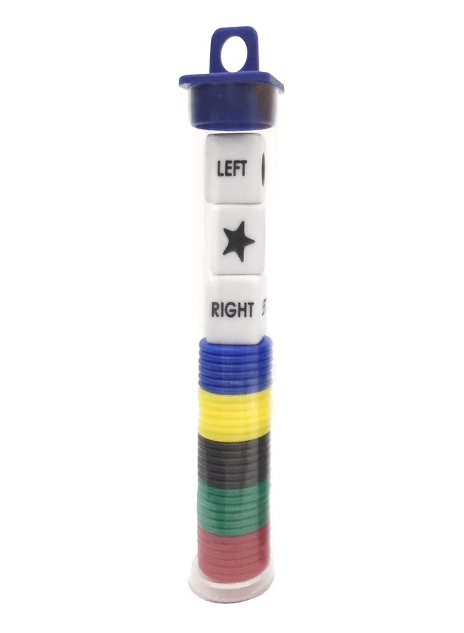 Ahoper Left Right Center Dice Game Prime Set Bundle with 3 Dices + 30 Chips (Colorful). Easy to Store, Carry Around. (1 Pack) - Image 1