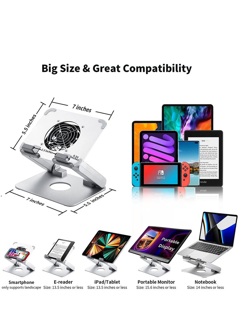 SYOSI Adjustable Laptop Stand for Desk Ergonomic Aluminum Foldable Computer Stand Portable Laptop Stands Elevator for Desk with Heat-Vent Multi-Angle Laptop Holder  - Image 4