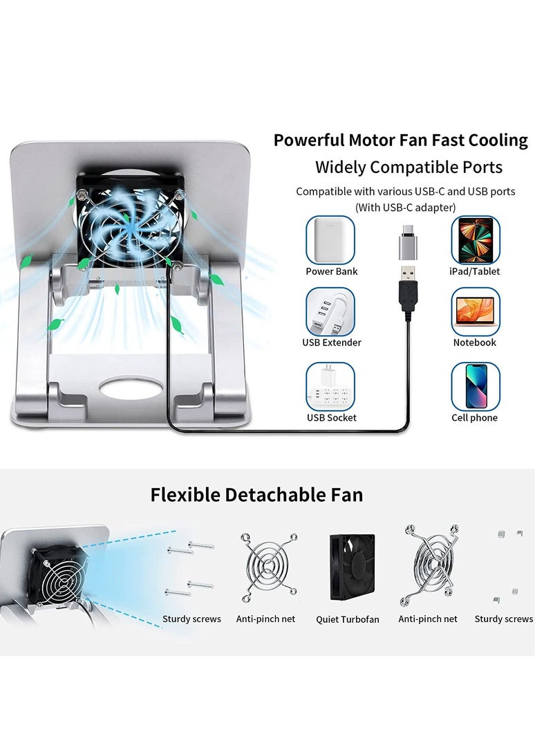 SYOSI Adjustable Laptop Stand for Desk Ergonomic Aluminum Foldable Computer Stand Portable Laptop Stands Elevator for Desk with Heat-Vent Multi-Angle Laptop Holder  - Image 2