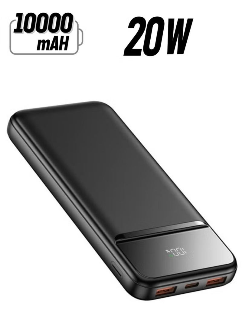 iOsuite 10000 mAh Power Bank Portable Charger USB Type C Battery Pack 20W Fast Charging Compatible with iPhone 16 15 14 13 Pro Max Samsung Galaxy Z Fold 6 S24 S23 S22 S21 Ultra Apple Watch Airpods iPad Black  - Image 1