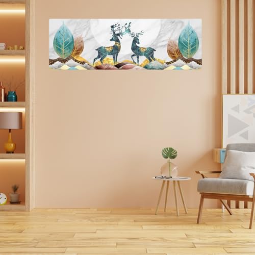 Ameedarshan Polyester Deer Nature Golden Printed Air Conditioning Dust Cover Folding Designer Ac Cover For Indoor Split Ac (97 X 31 X 21) - Image 3