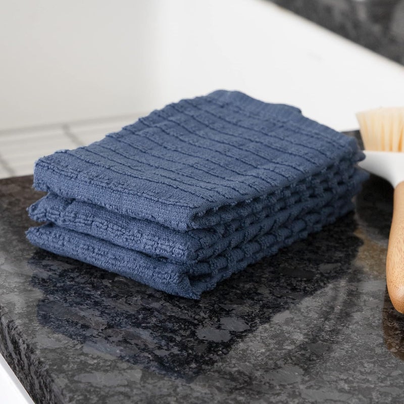 Ritz Royale Collection 100% Combed Terry Cotton, Highly Absorbent, Kitchen Dish Cloth Set, 13-3/4" x 12", 3-Pack, Solid Federal Blue - Image 5