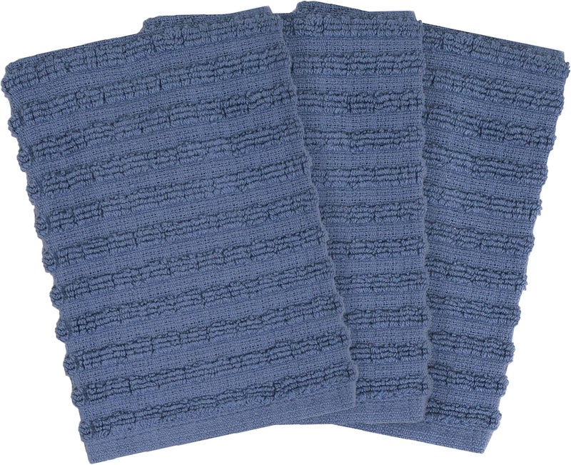 Ritz Royale Collection 100% Combed Terry Cotton, Highly Absorbent, Kitchen Dish Cloth Set, 13-3/4" x 12", 3-Pack, Solid Federal Blue - Image 2