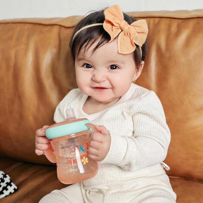 The First Years - Soft Spout Sippy Cup - Toddler Trainer Cup for 6+ Months -With Handles and Leak Proof Lid - 7 Oz - Floral Ladybug Print - 2 Count - Image 3