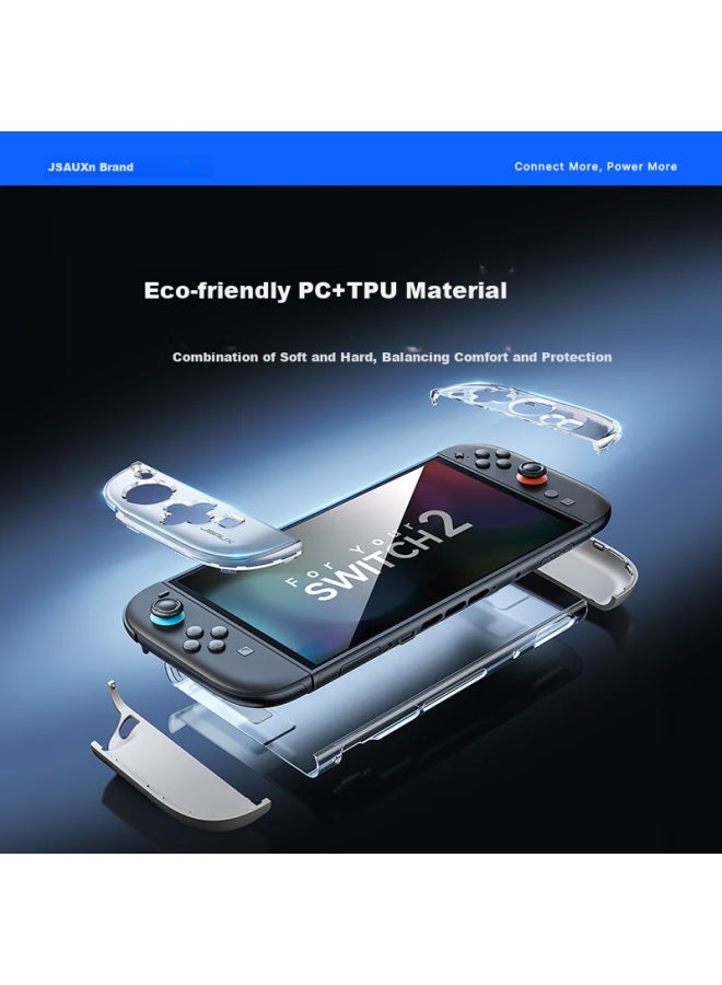 Jsaux Switch2 Protective Case, Compatible With Nintendo Switch 2 Accessories, Anti-Slip, Anti-Sweat, Shockproof, Hard And Soft Tpu Protective Cover, Ns2 Generation, Heat Dissipation Detachable Case - Image 4