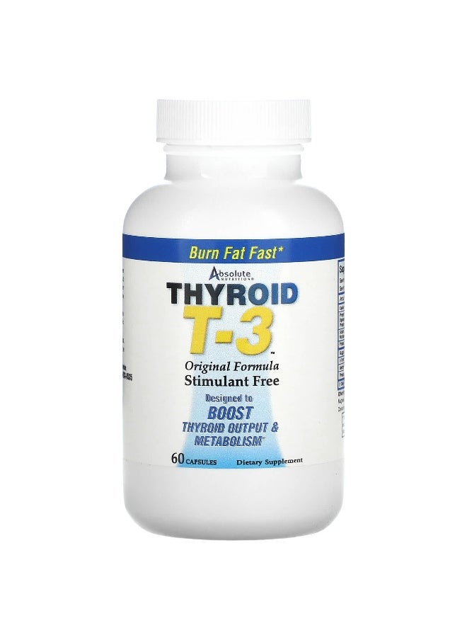 Absolute Nutrition Absolute Nutrition, Thyroid T-3, Original Formula, 60 Capsules  - Image 1