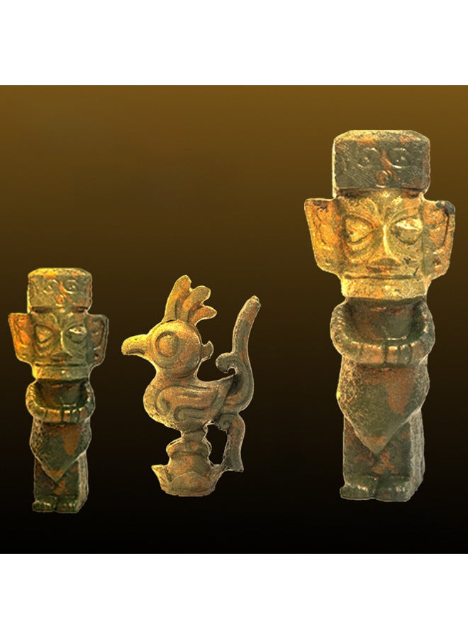 Sanxingdui Bronze Ware Archaeological Excavation Toy Blind Box Museum Cultural Relics Children's Cultural And Creative Big Stand Decoration Gift-Color:Gift Box Hardcover Flat Top Stand  - Image 5