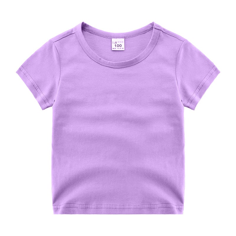 Rice Pure 2025 Children'S Clothing Short Sleeve Summer Solid Color Short Sleeve Children'S Five Sleeve Manufacturers Supply Tide Neutral Children'S T-Shirt - Image 1