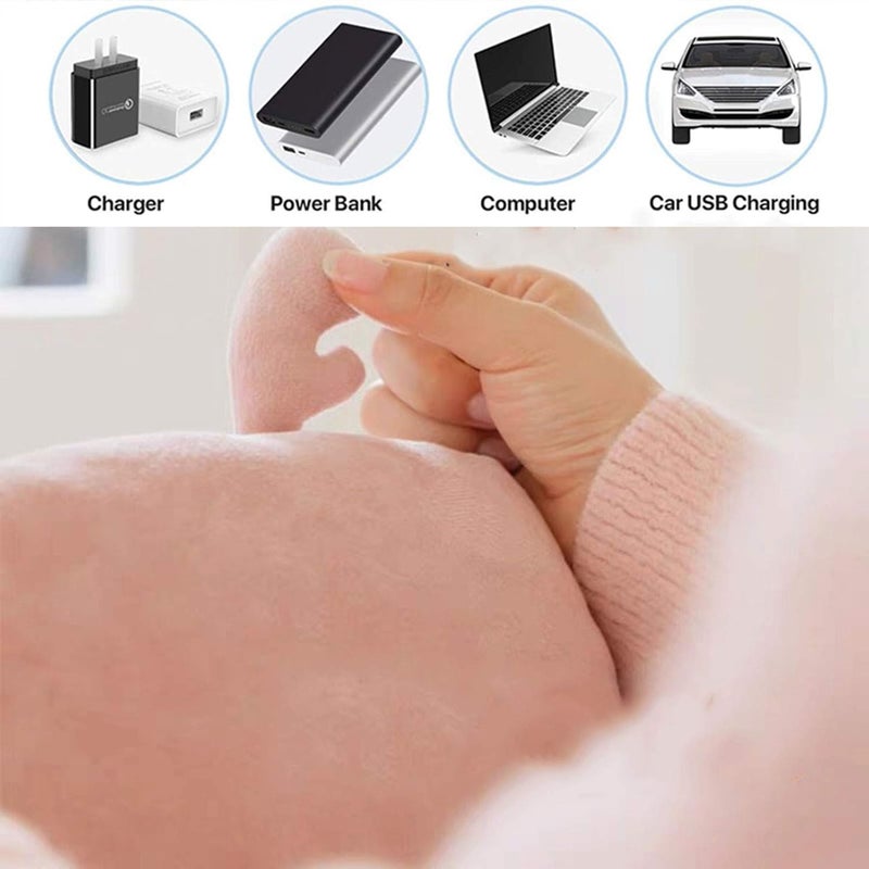 USB Heating Blanket Throw Electric Washable with Auto Off, Portable Lap Heated Throw Blanket, Blanket Heated Shawl USB Cordless Wrap for Women Pink - Image 5