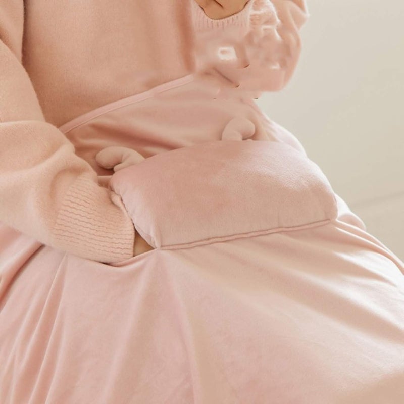 USB Heating Blanket Throw Electric Washable with Auto Off, Portable Lap Heated Throw Blanket, Blanket Heated Shawl USB Cordless Wrap for Women Pink - Image 2