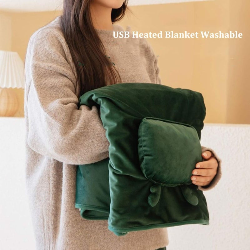 USB Heating Blanket Throw Electric Washable with Auto Off, Portable Lap Heated Throw Blanket, Blanket Heated Shawl USB Cordless Wrap for Women Pink - Image 3