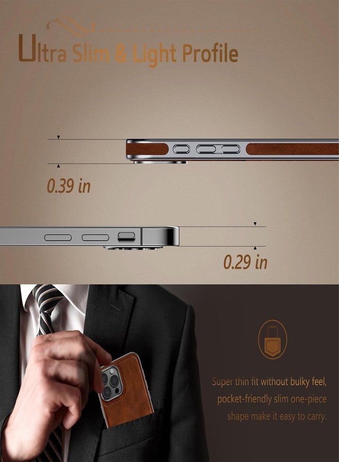 LOHASIC جراب LOHASIC لهاتف iPhone 16 Pro Max، جراب فاخر من الجلد، مغناطيسي، قوي، كلاسيكي، متوافق مع MagSafe، جراب حماية لهاتف iPhone 16 Pro Max 2024، بني داكن - Image 4