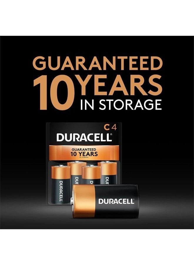 Duracell - Duracell Coppertop C Batteries, 4 Count Pack, C Battery with Long-lasting Power, All-Purpose Alkaline C Battery for Household and Office Devices - Image 1