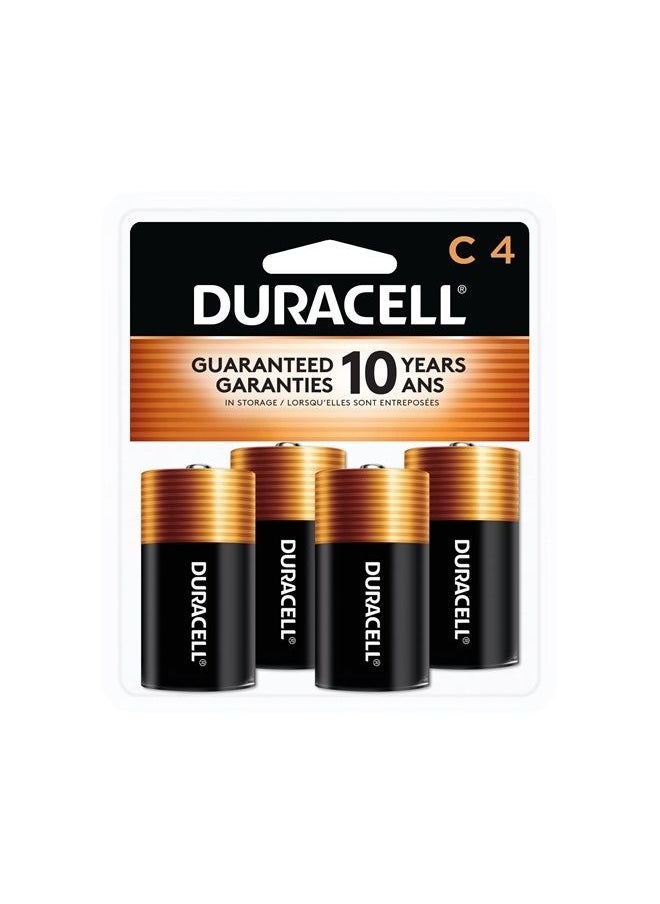 Duracell - Duracell Coppertop C Batteries, 4 Count Pack, C Battery with Long-lasting Power, All-Purpose Alkaline C Battery for Household and Office Devices - Image 1