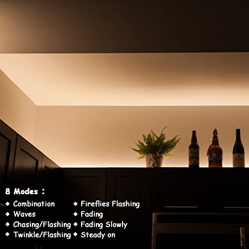 echosari Strip Lights Battery Operated, 16.5Ft 150 LED 2835 SMD Closet Strip Lights with Remote for Bedroom, Kitchen, Cabinet Décor (Warm White) - Image 4