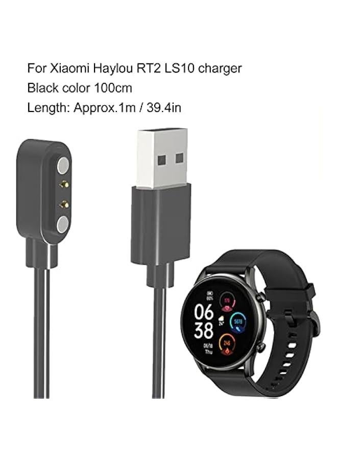Smart Watch Magnetic Charger Cord, 2 Pin 3.3Ft USB Fast Charging Cable Power Base Fits for Xiaomi Haylou RT2 LS10 Smartwatch, Over Voltage and Current - Image 5