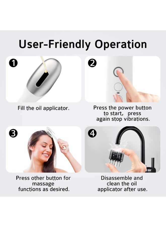 Bukela 3-in-1 Hair Oil Applicator for Scalp with No-Drip Dispenser, Lightweight Hair Brush, Electric Scalp Massager, Portable Design for Travel & Home Use - Image 4
