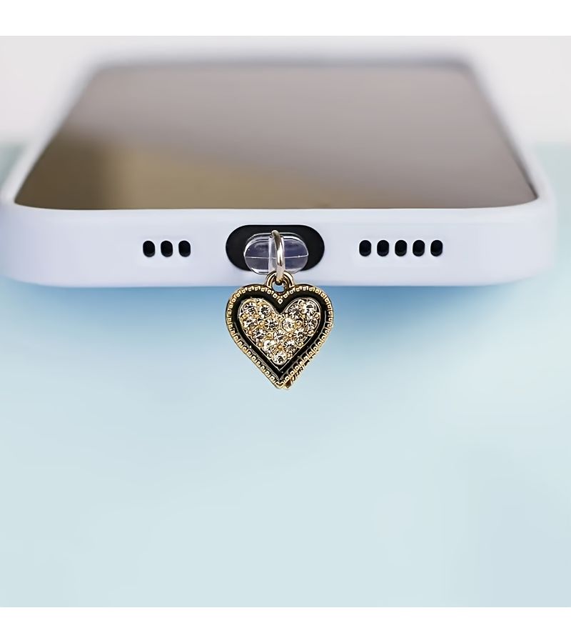Golden Type C Dust Plug for Girlfriend Valentines Gift Phone Protector - Image 3