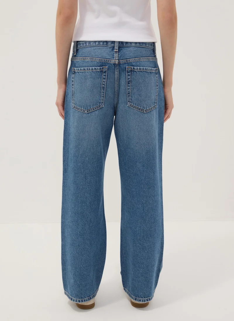 Ovs  OVS Blue Denim Pure Cotton Straight-Fit Jeans for Women | Best Price UAE