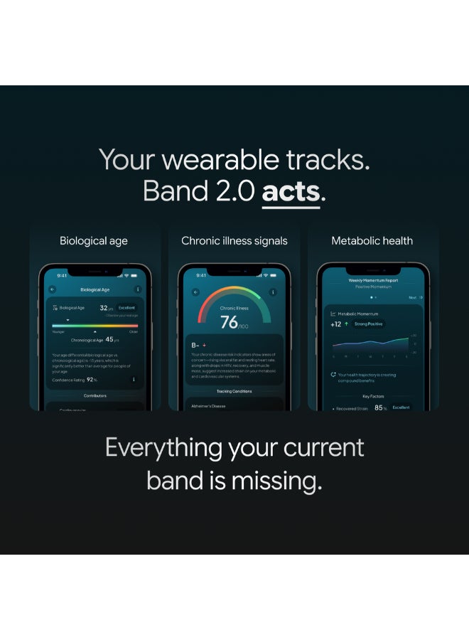 Hume Health The Hume Band 2.0 - Next-Generation Smart Wearable For Health & Fitness Tracking, Black - Image 4