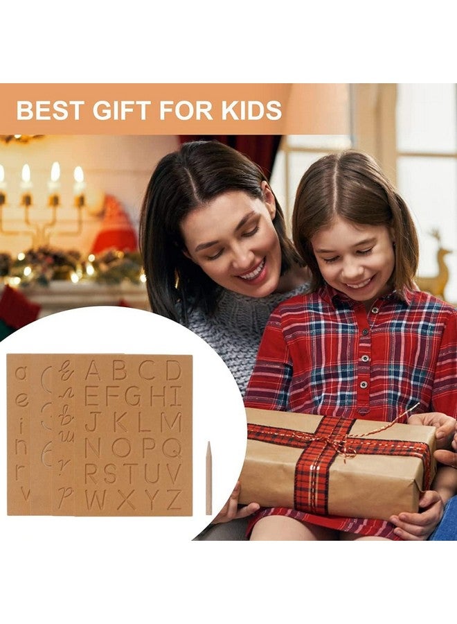 لوحة تتبع خشبية للأطفال بعمر سنتين فما فوق مع قلم رصاص وهمي للقراءة والكتابة، ألعاب تعليمية لتعليم الكتابة اليدوية وتعلم الحروف، ألواح تدريب، ألواح أبجدية صغيرة بخط متصل (وردي) - Image 3