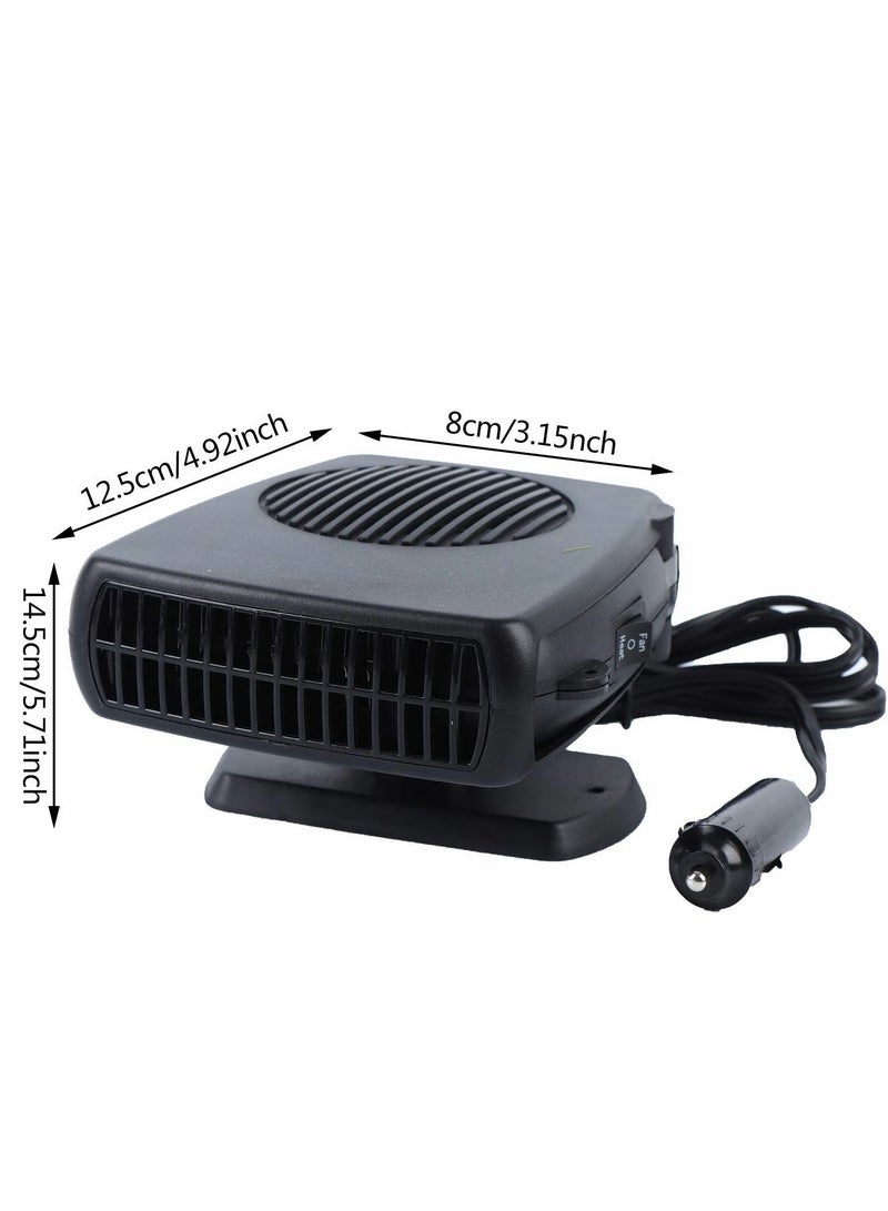 Loquat Portable Car Heater Fan, Plug-in Anti-Fog 150W 12V Fan Windshield Defroster Automobile Warmer Vehicle Demister Fast 2 In 1 Heating Cooling Dryer Auto 360-degree Rotation - Image 2