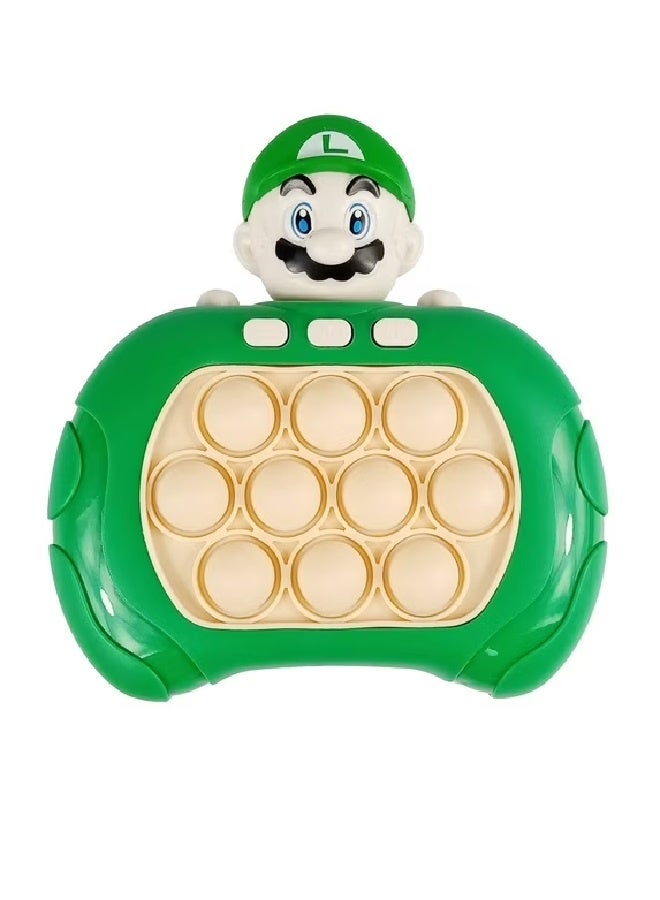 Super Mario Mario Quick Push Game Toys Handheld Fast Speed Push Game for Boys Girls 3-12, Fidget Game Toys Sensory Toys for Teens and Adults, Push Bubble Light up Puzzle Game for Autistic Children Green