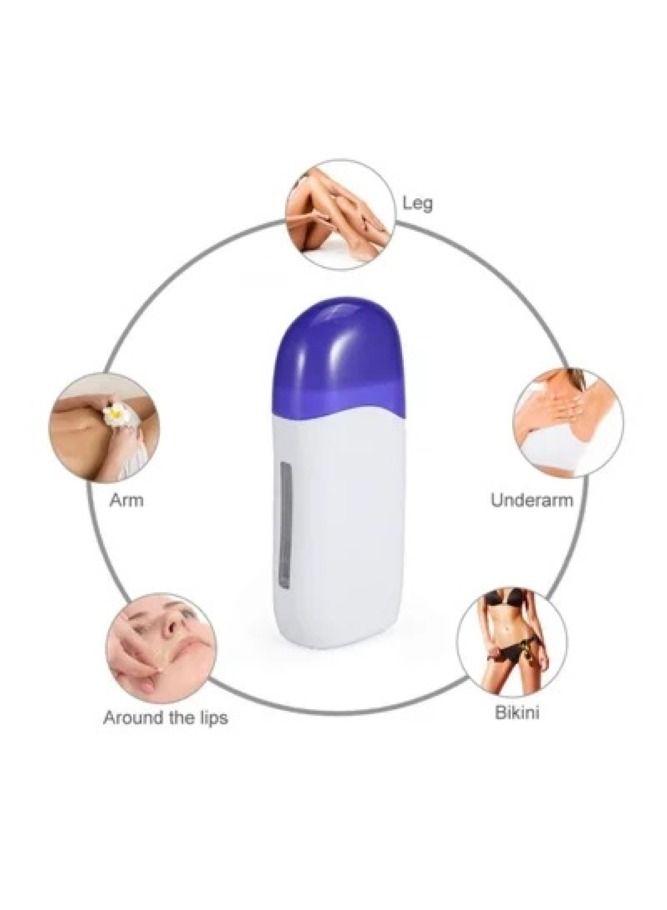 HK 4 in 1 Portable Cartridge Wax Heater Kit, Mini Waxing Machine Depilatory Wax ,100 PCS Depilatory Paper for Hair Removal, two pieces cartridge - Image 3