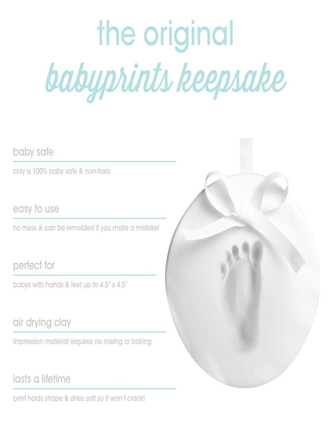 Pearhead Baby Handprint or Footprint Kit, My First Christmas Ornament, DIY Clay Keepsake, Gift For New And Expecting Parents, 3 Multicolored Ribbons - Image 3