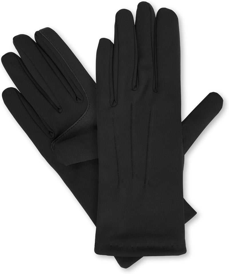 Isotoner Women's Spandex Cold Weather Gloves with Fleece Lining - Black, One Size - Image 4