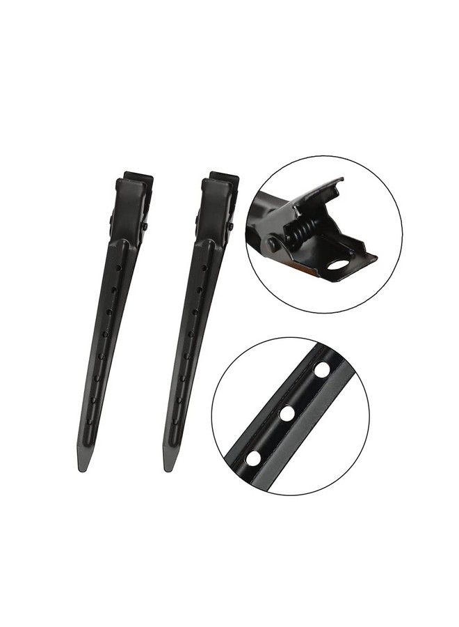 YTBYT 20 Pcs 3.5 Inches Duck Bill Hair Clips Black Metal Alligator Curl Clips With Holes Styling Clips For Salon Hair Extensions - Image 3