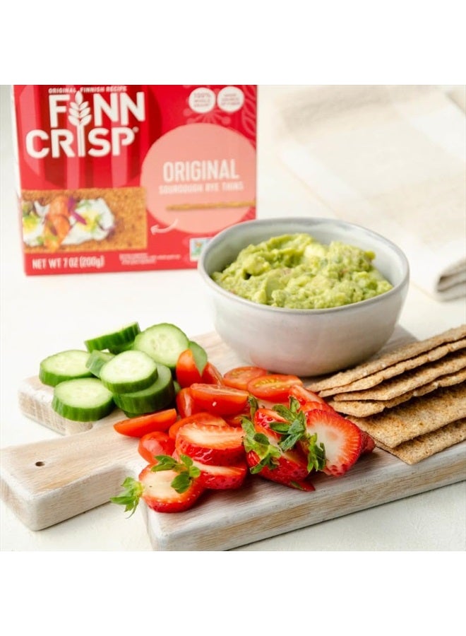 FINN CRISP Sourdough Rye Thins, Original Crispbread, 7 Ounce Boxes (Pack of 9) - Image 2