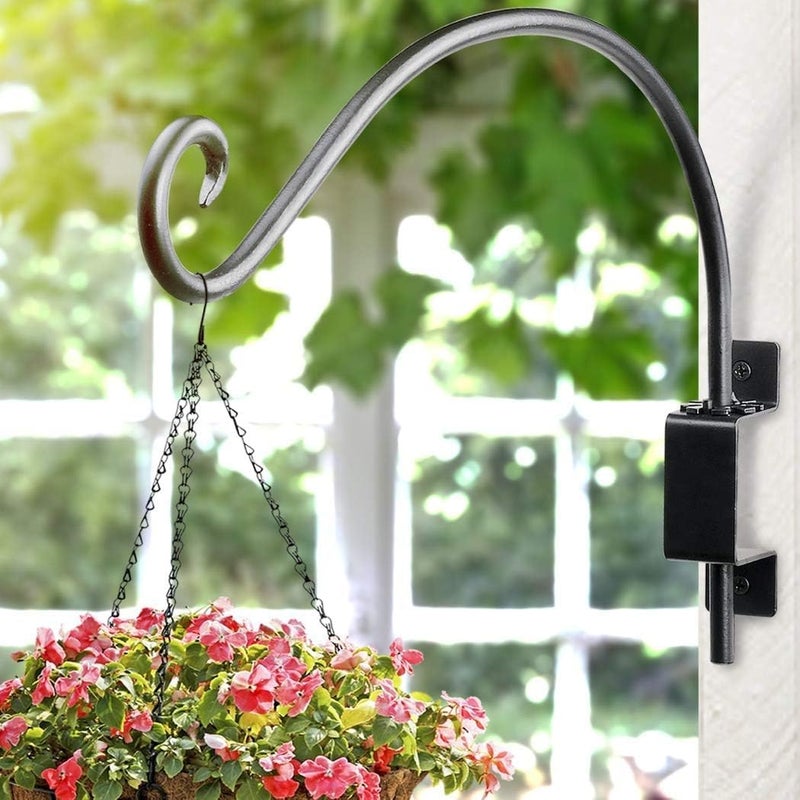 Lifyzoon Swivel Bird Feeder Hanger Hook: 2Packs 12Inch Swivel Hanging Plant Bracket Outdoor - Wall Mount Hanging Hook for Hanging Bird Feeder, Birdhouse, Wind Chimes, Heavy Plants - Image 2