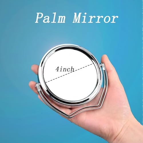 WMugthome Two-Sided 4-In/6-in with Handle Portable Round Makeup/Travel/Desk Mirror with 1X and 3X Magnification(Silver, 4inch) - Image 4